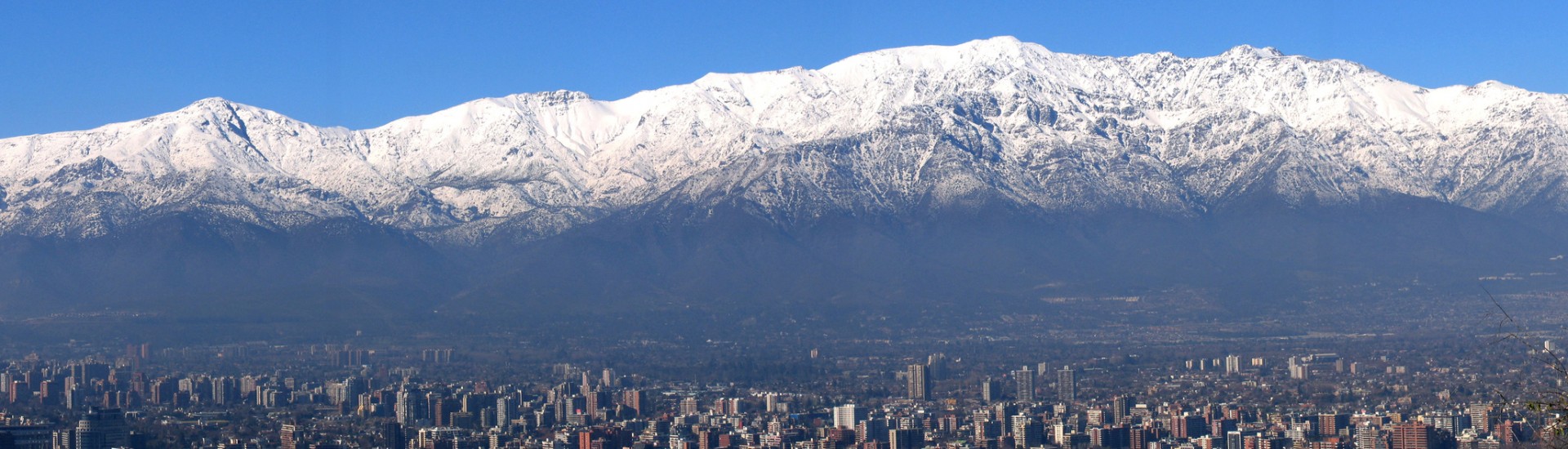 Panorama of Santiago de Chile with the Andes